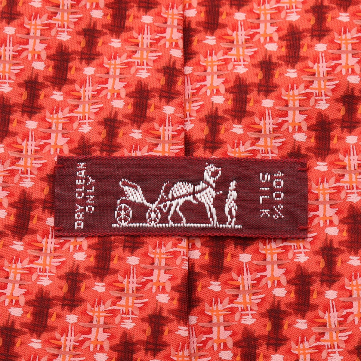 HERMES Overall handle tie Red/Pink/Multicolor silk silk 2104102525190