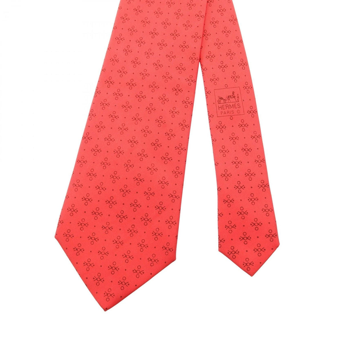 HERMES Overall handle tie Red silk silk 2104102525183