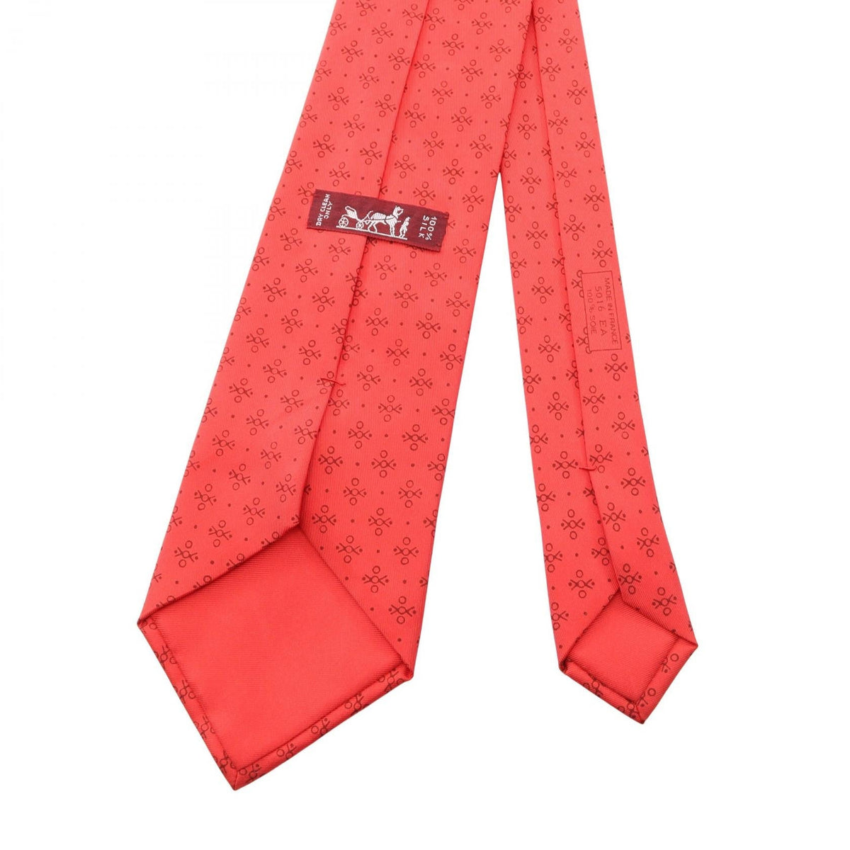 HERMES Overall handle tie Red silk silk 2104102525183
