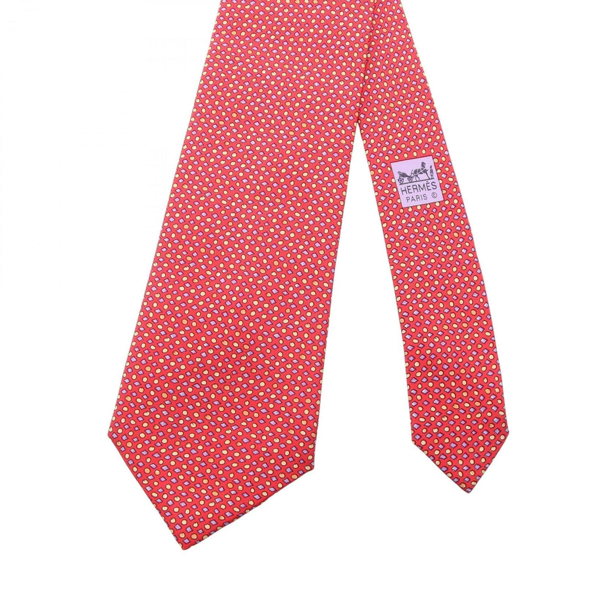 HERMES Overall handle tie Red/Purple/Multicolor silk silk 2104102525169