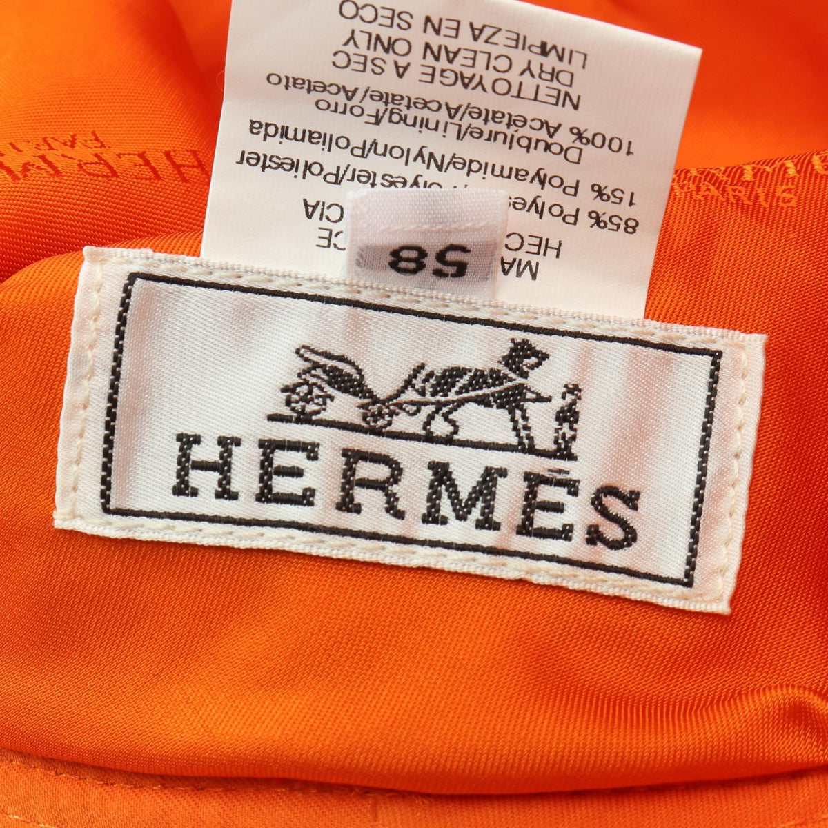 HERMES H embroidery bucket hatOrange Orange Orange Other polyester 2101220056117