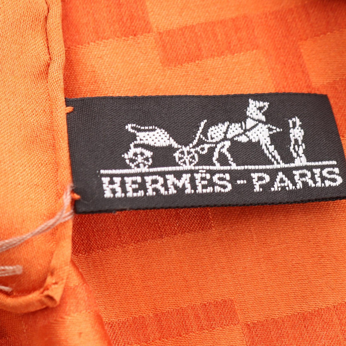 HERMES Echarpe Faconnee Grand H StallOrange Orange Orange silk silk wool 2107601170984