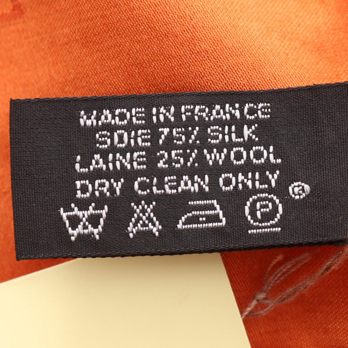 HERMES Echarpe Faconnee Grand H StallOrange Orange Orange silk silk wool 2107601170984