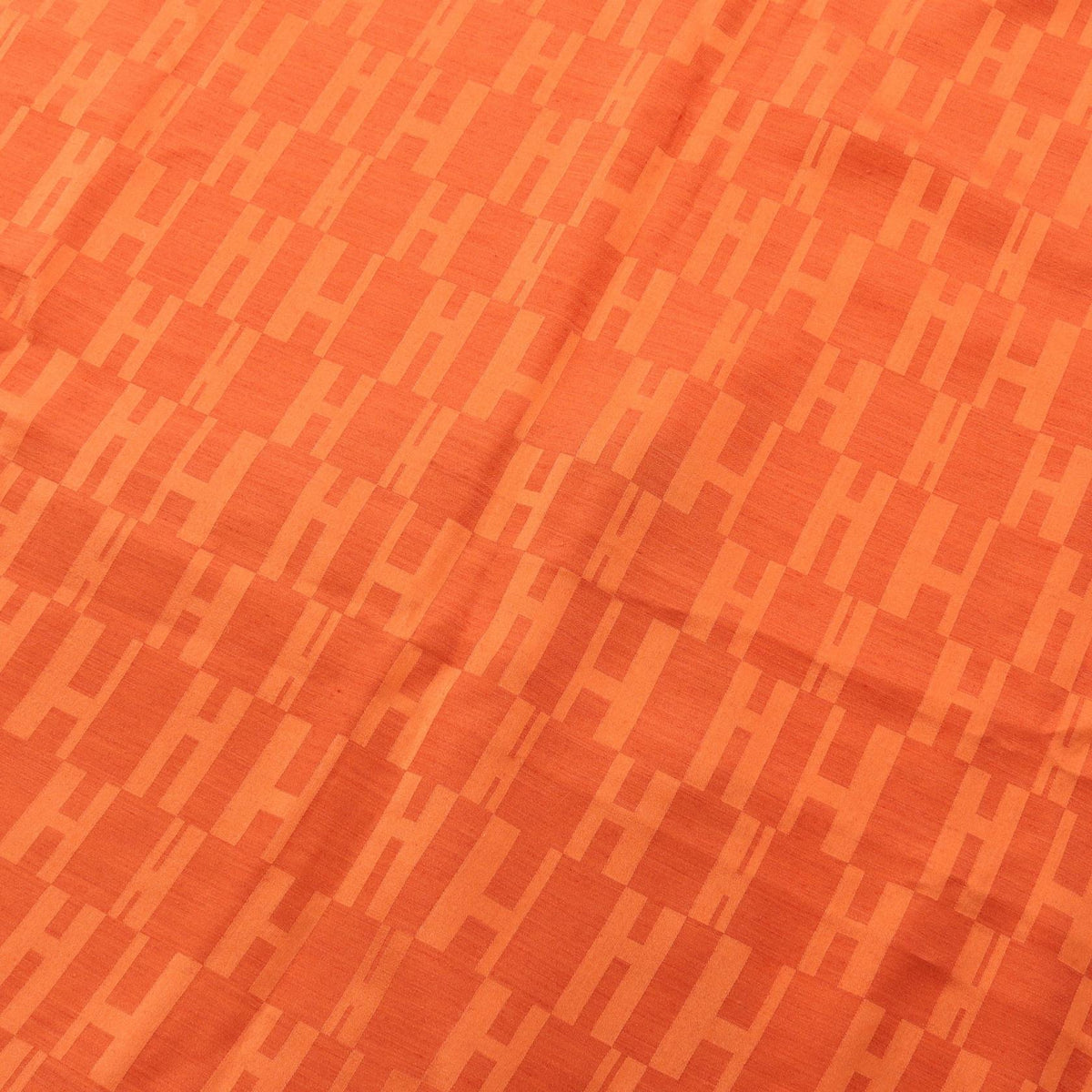HERMES Echarpe Faconnee Grand H StallOrange Orange Orange silk silk wool 2107601170984