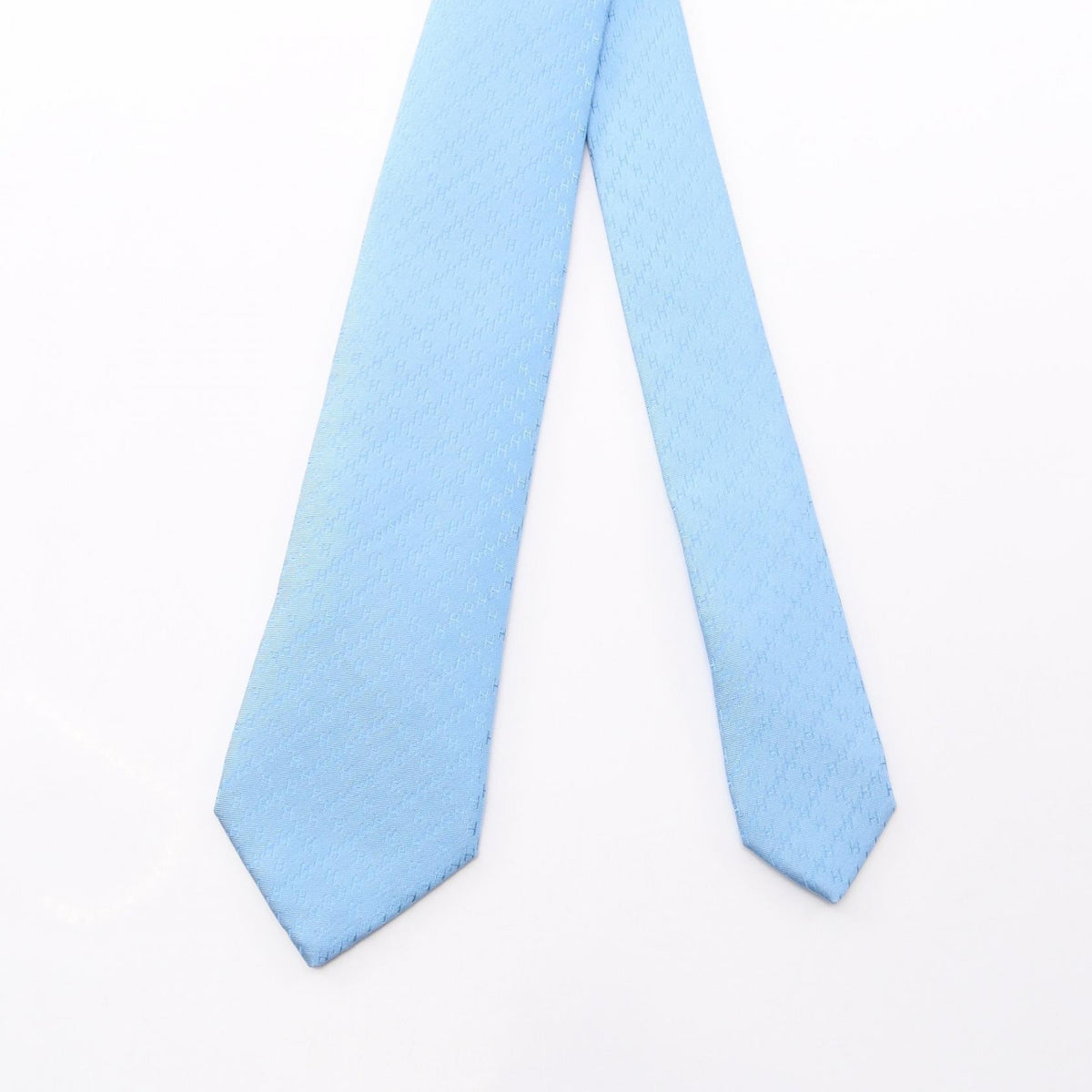 HERMES H pattern tie Blue silk silk 2106800638080