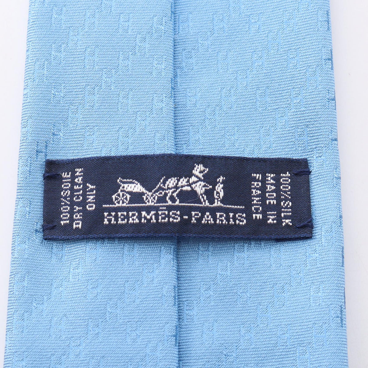 HERMES H pattern tie Blue silk silk 2106800638080
