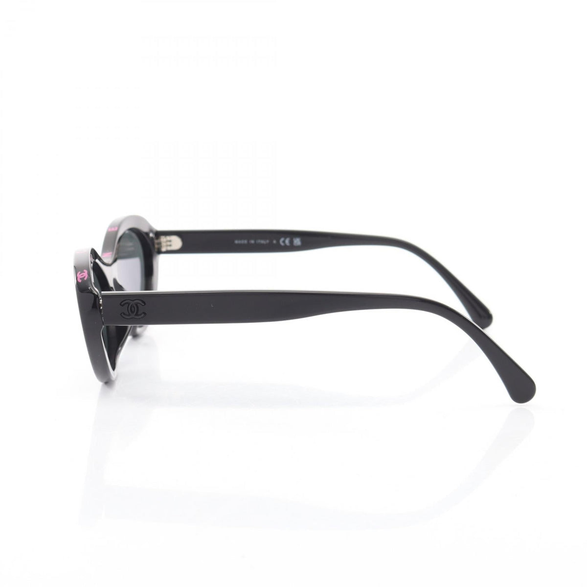 CHANEL Black/Pink COCO Mark Oval Shape Other�Plastic 2101220050795
