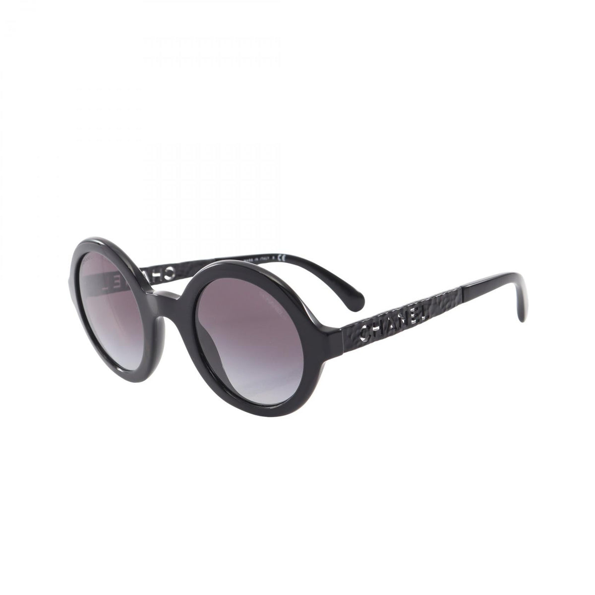 CHANEL Black Logo Gradient Lens Round Other�Plastic / Metal 2101220050757