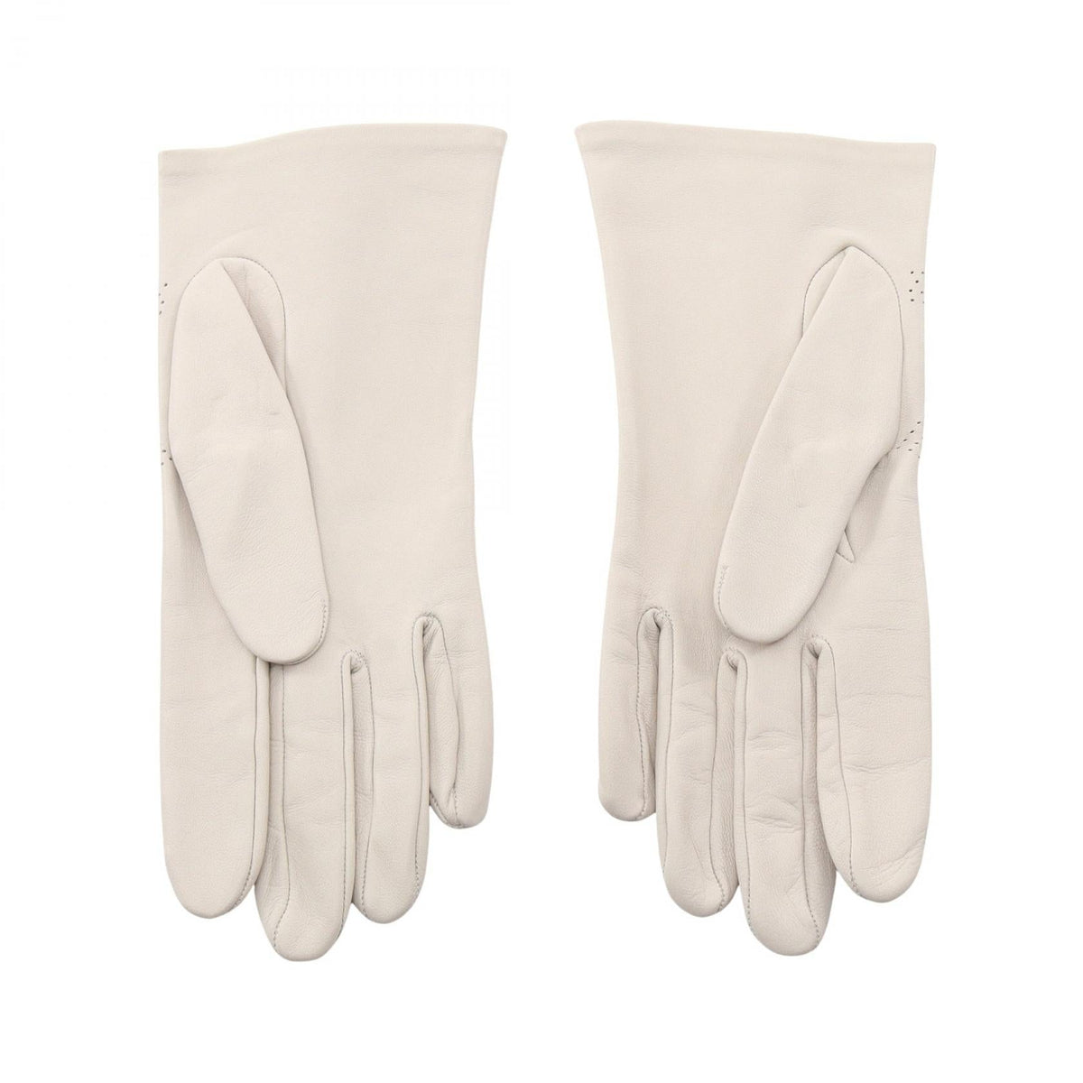 HERMES punching gloves White leather 2101220040697