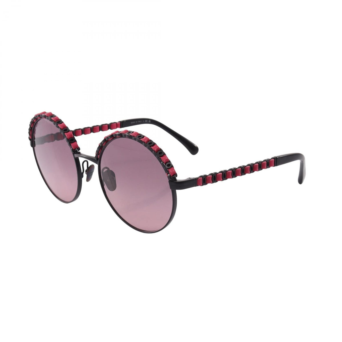 CHANEL Black/Pink COCO Mark Gradient Lens Round leather�metal 2101220097929