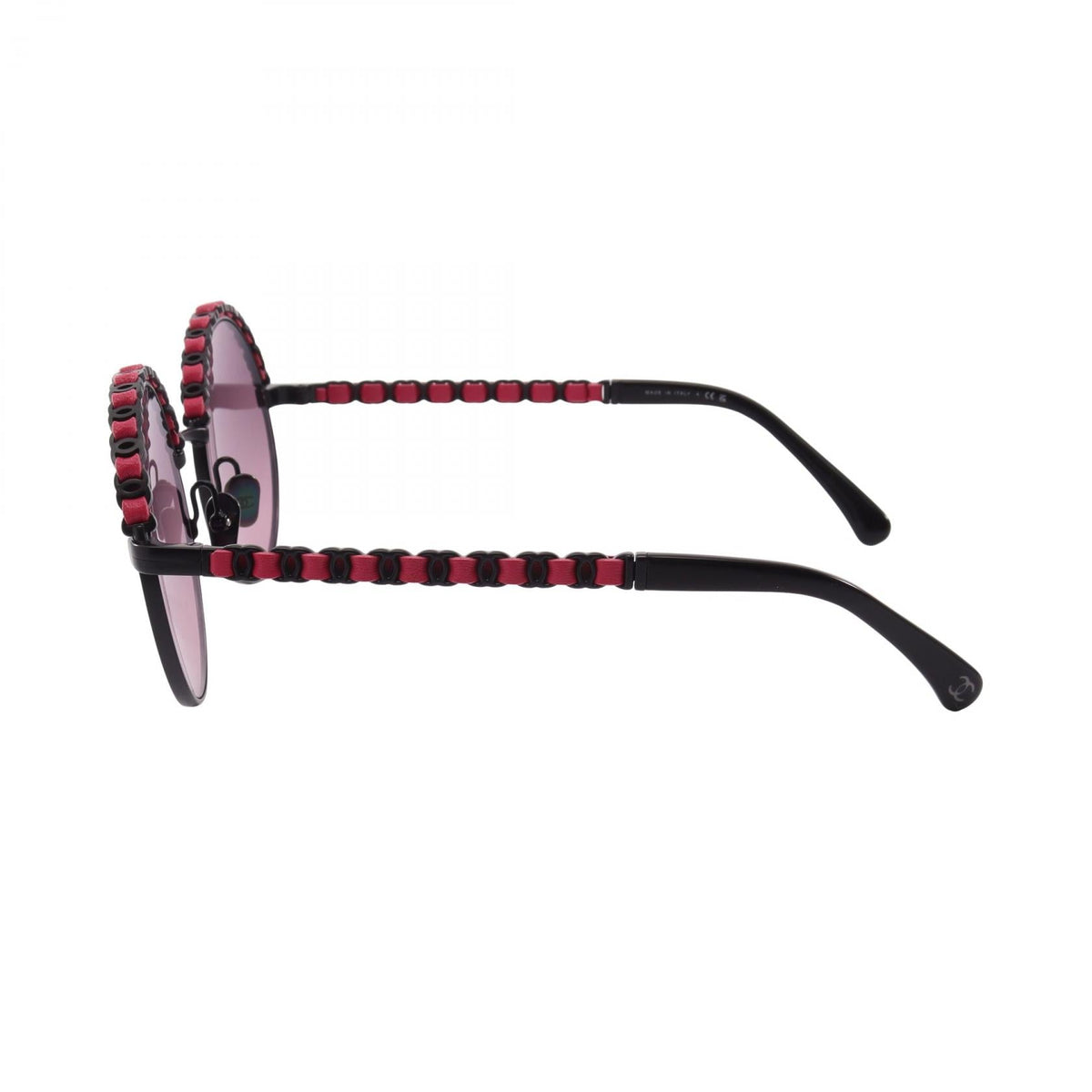 CHANEL Black/Pink COCO Mark Gradient Lens Round leather�metal 2101220097929