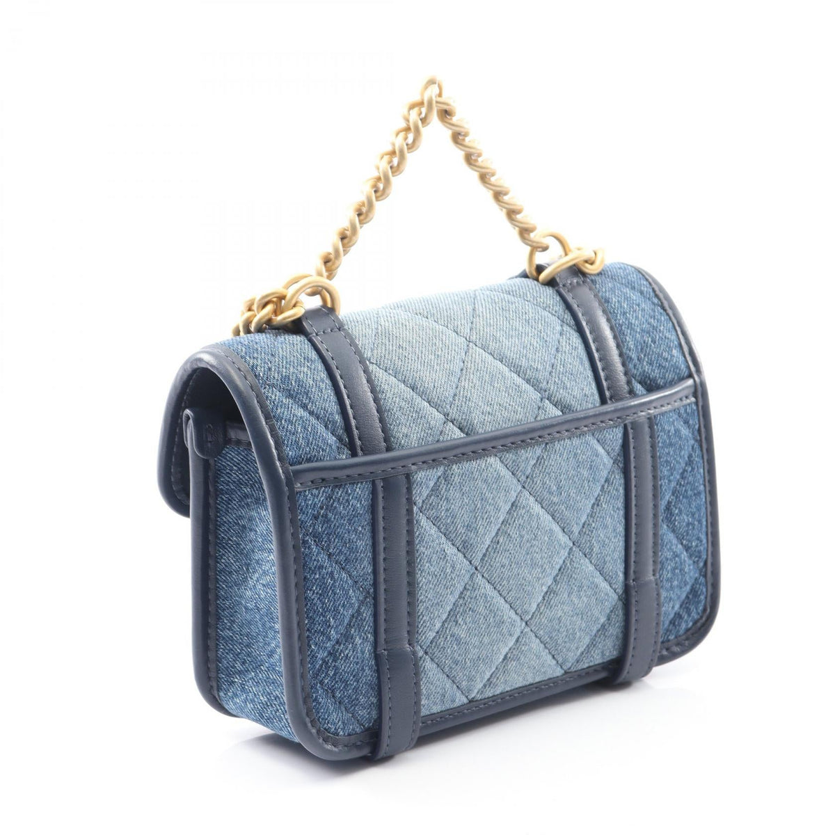 CHANEL Blue/Navy Mini Matelasse denim�leather 2101219262161