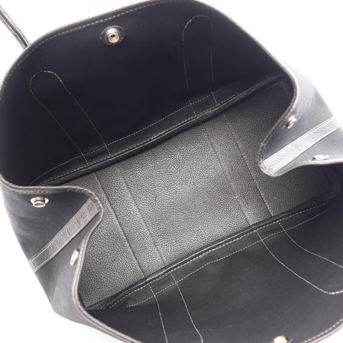 HERMES Garden party PM Tote Bag Black Toile officier leather Toile officier 2101219943824