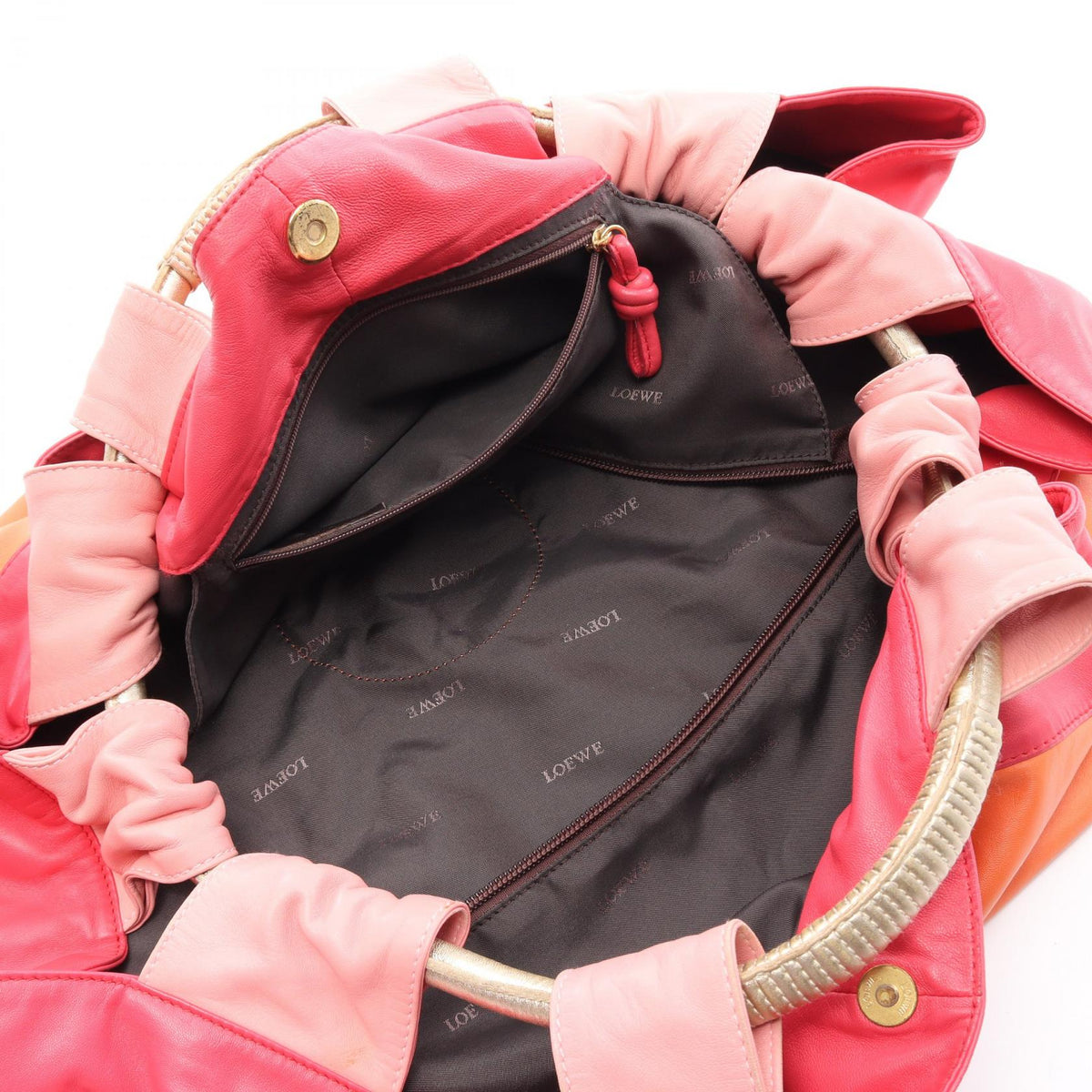 LOEWE Nappa Aire Handbag Orange/Pink leather 2101219823218