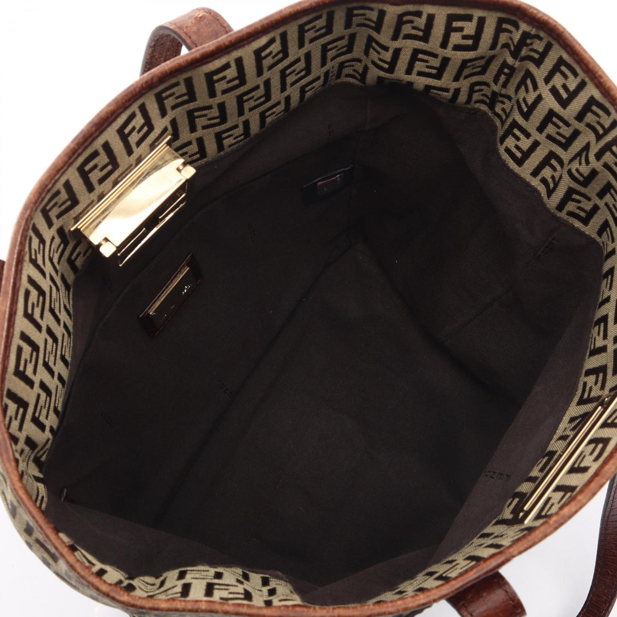 FENDI Zucchino Tote Bag Brown canvas leather 8BH174 2101219805405