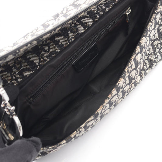 Dior SADDLE Trotter Shoulder Bag Navy/Black canvas leather 2101219692432
