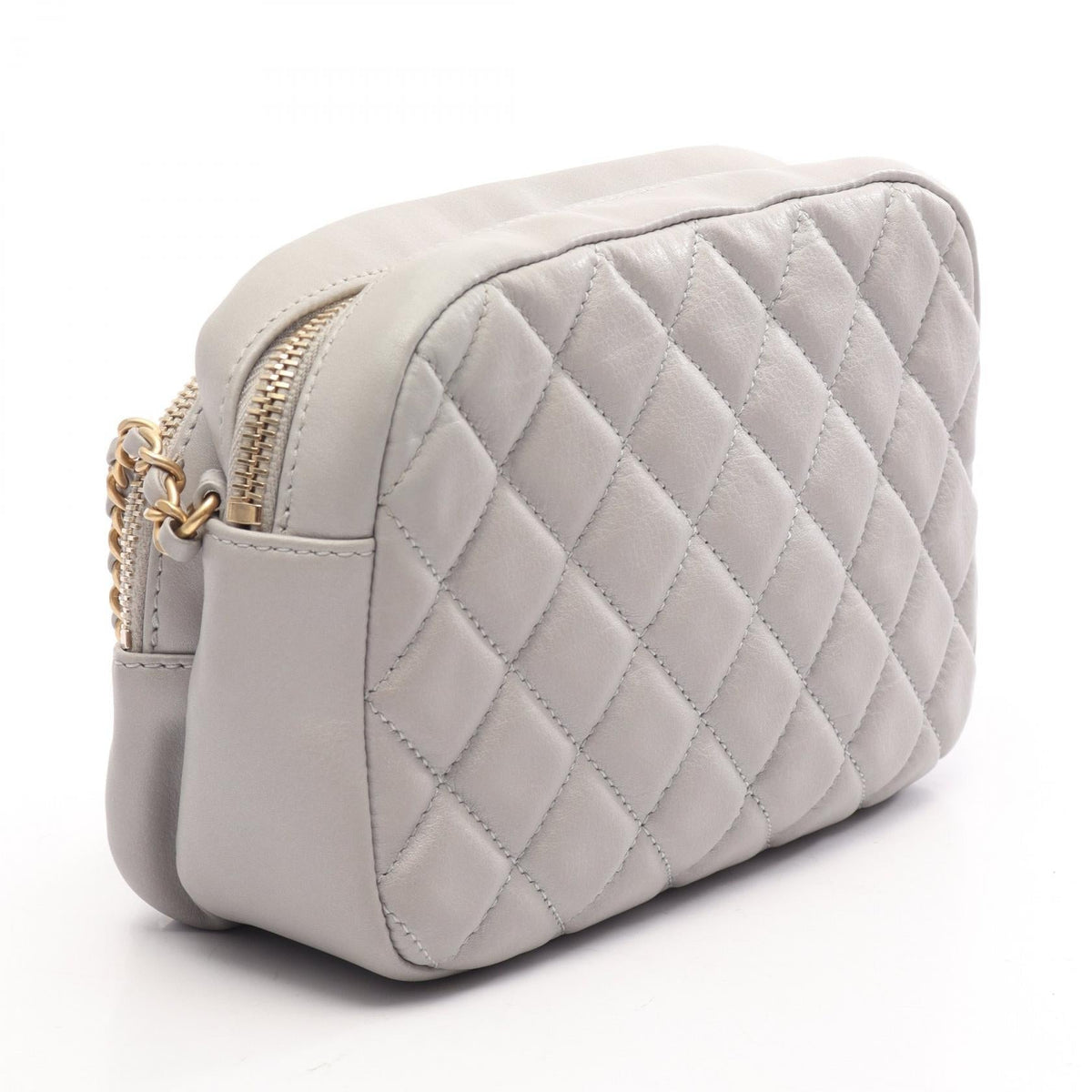 CHANEL Gray Matelasse leather 2101220097448