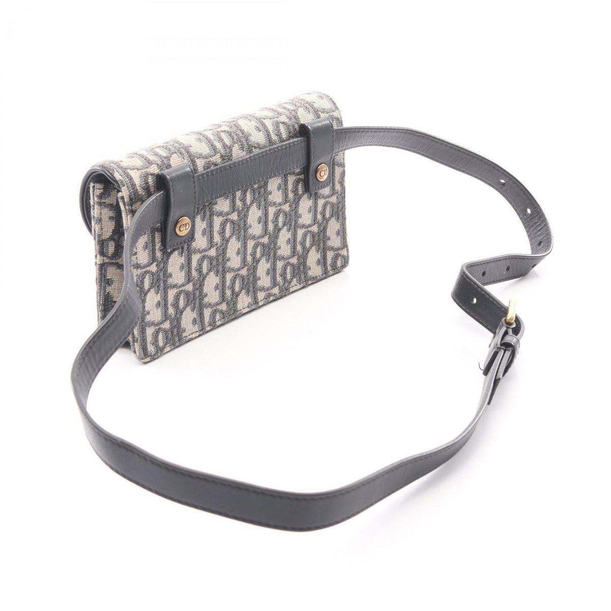 Christian Dior SADDLE Oblique Jacquard Waist bag Body bag Beige/Navy canvas leather 2101220095475