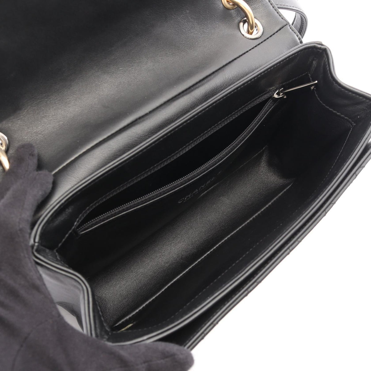 CHANEL Black Matelasse 2WAY leather 2101220079086