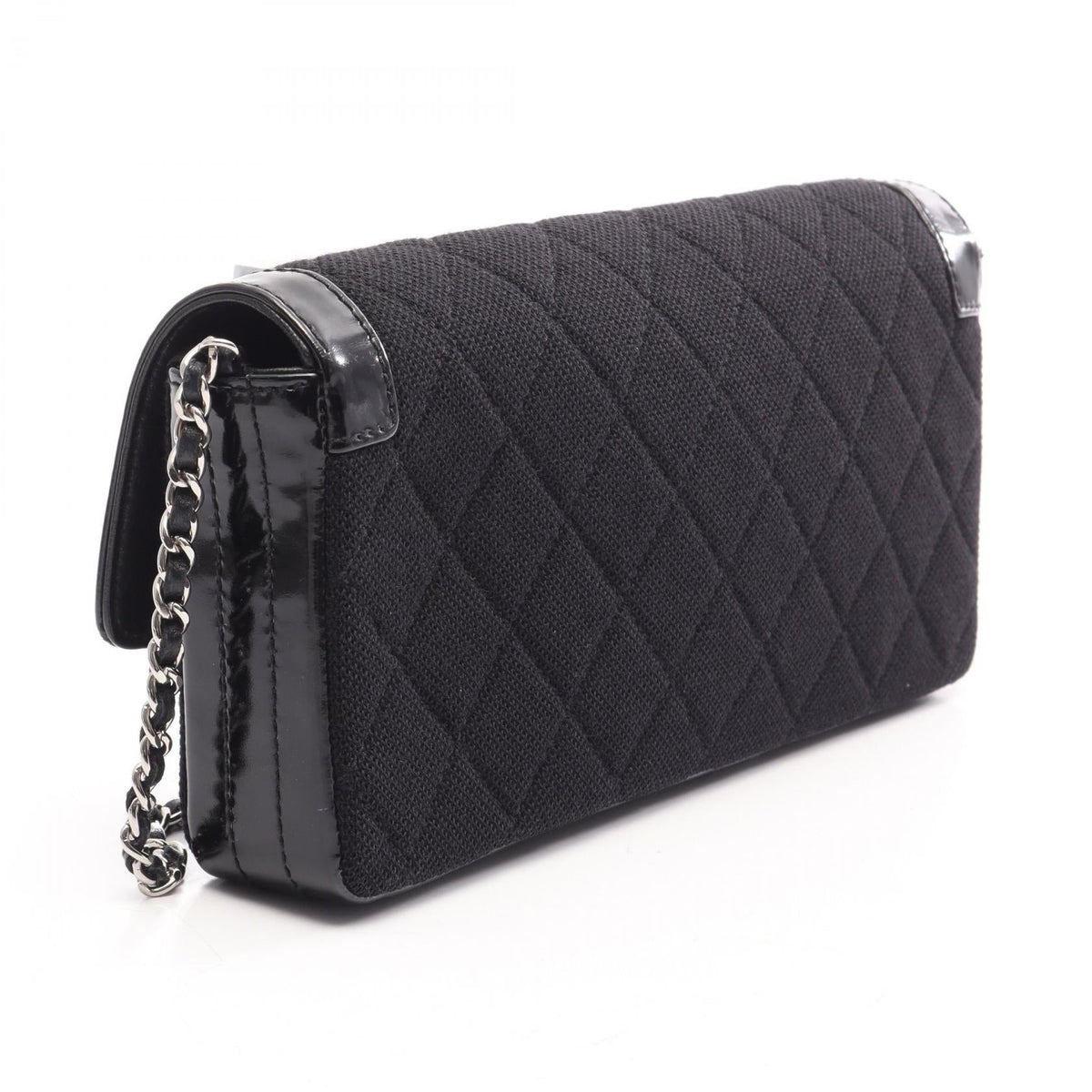 CHANEL Black 2.55 Matelasse East West canvas�leather 2101220063320