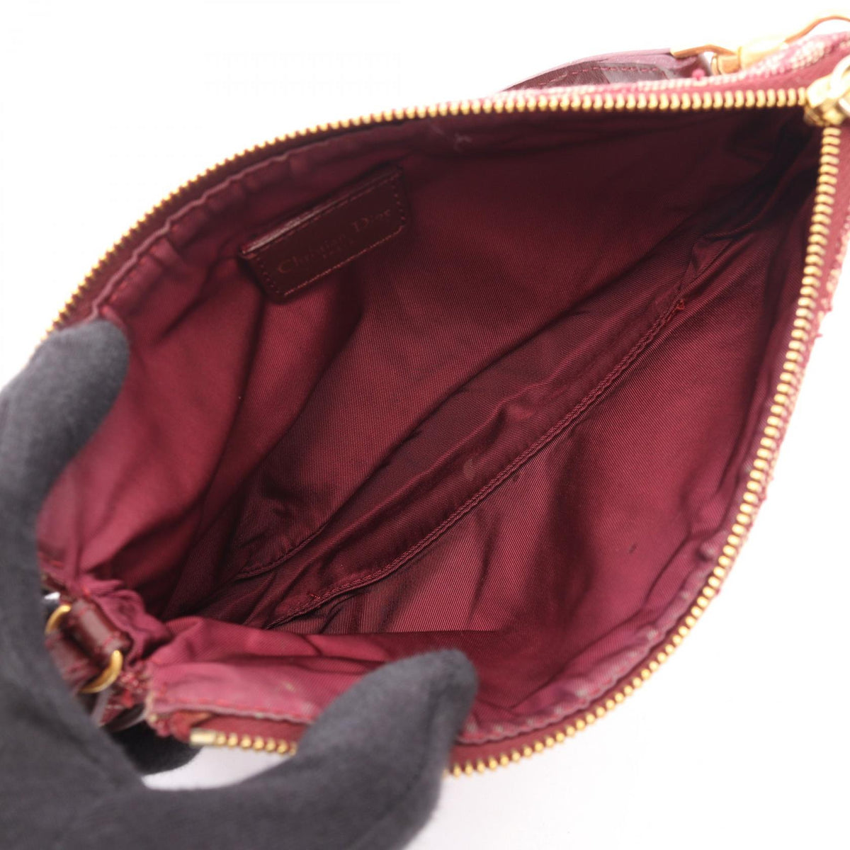 Christian Dior Saddle bag Handbag Bordeaux PVC coated canvas leather 2101220056506