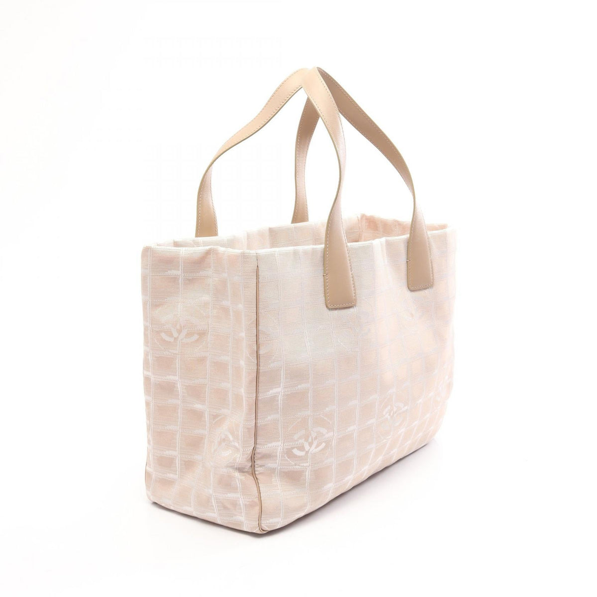CHANEL Beige New Travel Line MM leather�Nylon canvas A15991 2101220056445