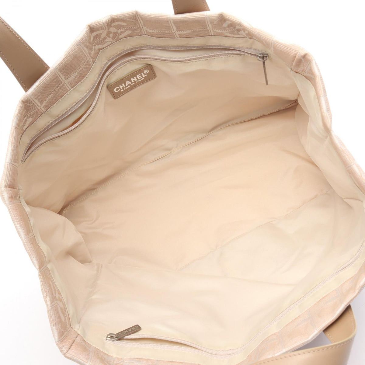 CHANEL Beige New Travel Line MM leather�Nylon canvas A15991 2101220056445
