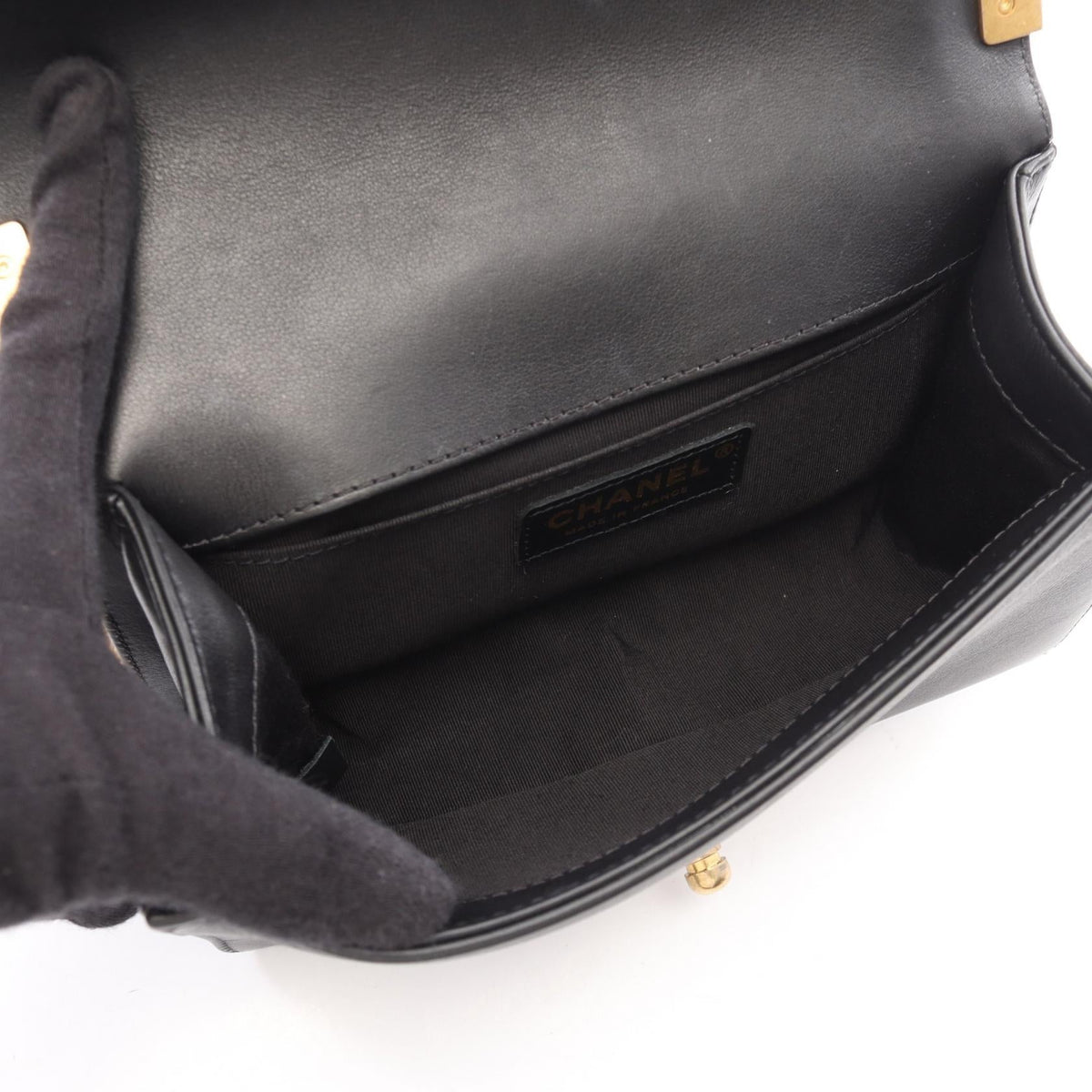 CHANEL Black Boy Chanel Small Chevron V Stitch Lambskin (sheep leather) A67085 2101219983097
