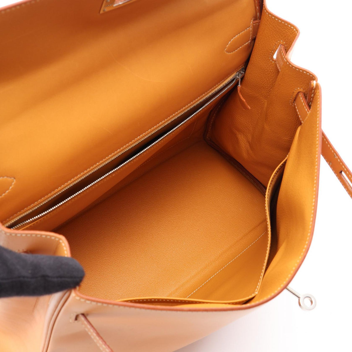 HERMES Kelly 35 Natural 2WAY Handbag Brown Chamonix leather Other Chamonix leather 2101220126896