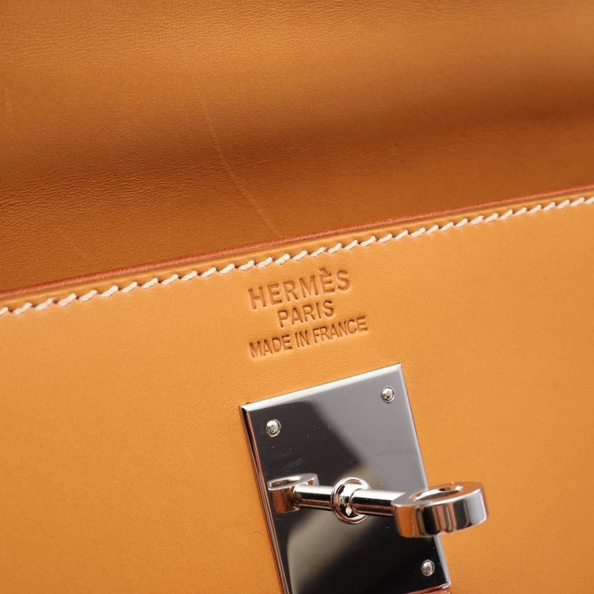 HERMES Kelly 35 Natural 2WAY Handbag Brown Chamonix leather Other Chamonix leather 2101220126896