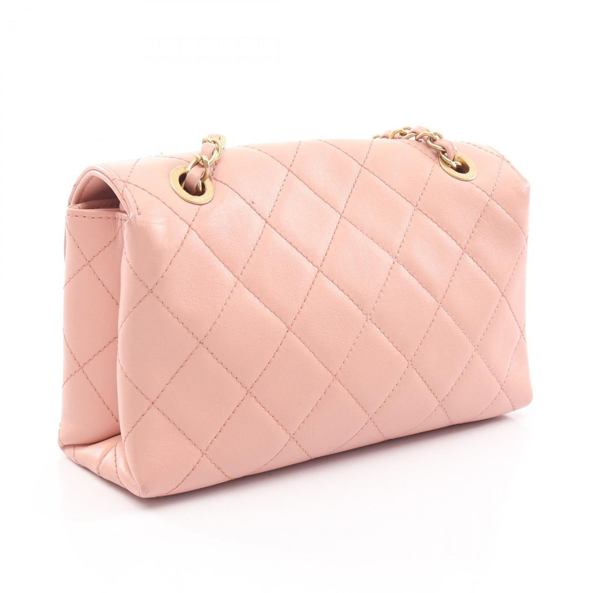CHANEL Pink Matelasse logo Lambskin (sheep leather) AS4190 2101220130633