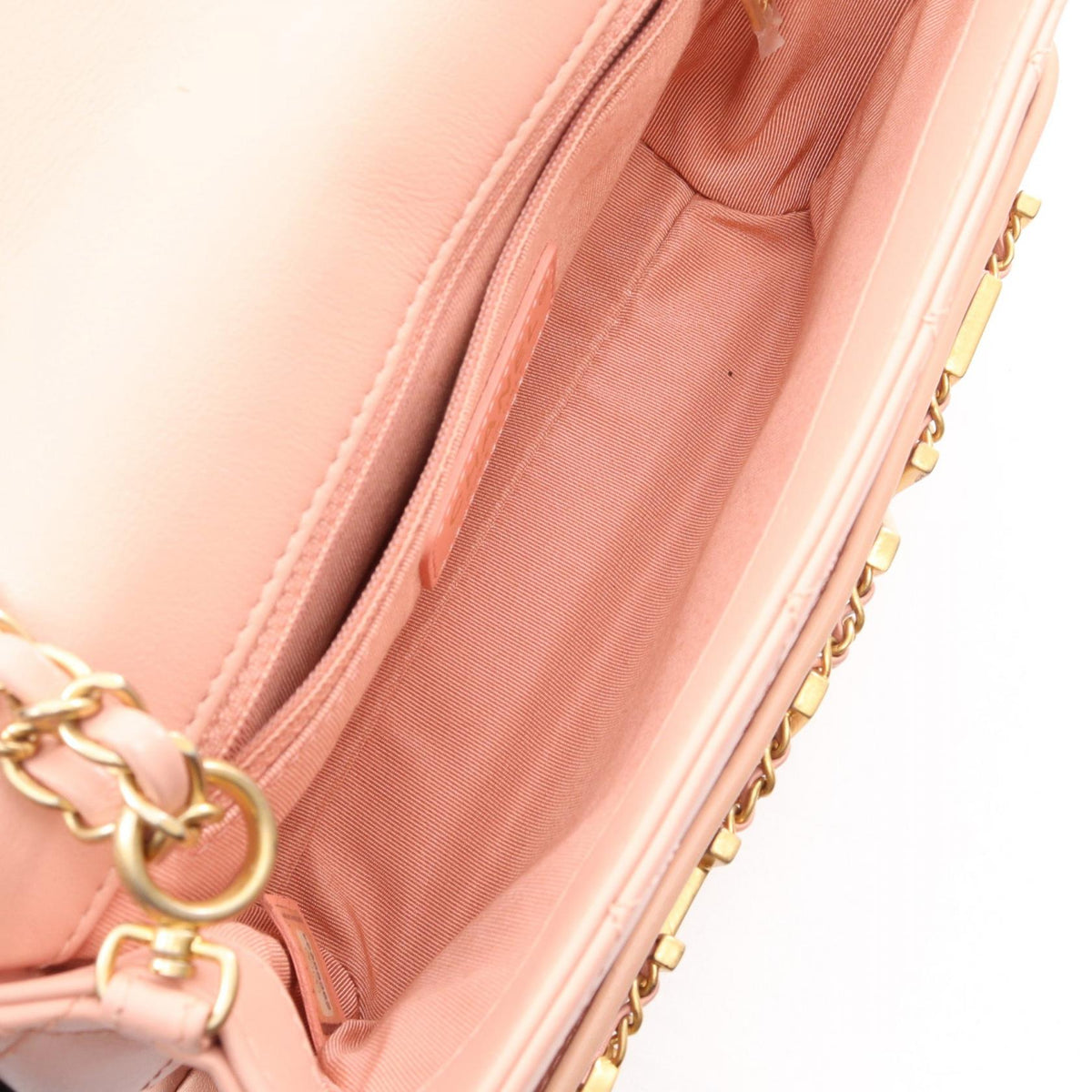 CHANEL Pink Matelasse logo Lambskin (sheep leather) AS4190 2101220130633