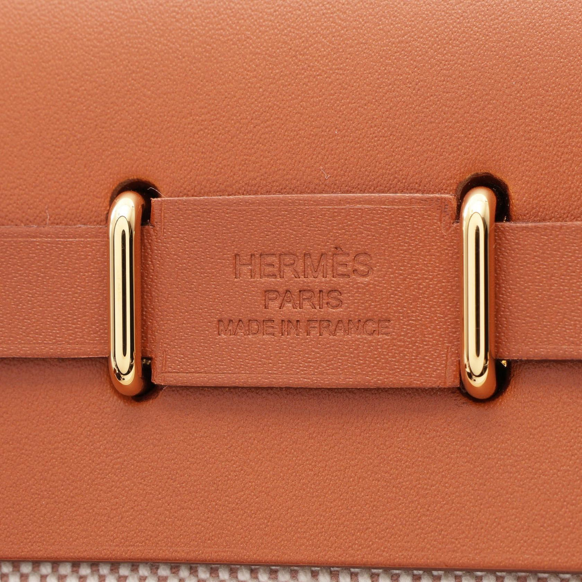 HERMES Herbag Zip Mini Ecru Fauve Shoulder Bag Beige/Brown Toile H Other Toile H / Vache leather Hunter 2101220094232