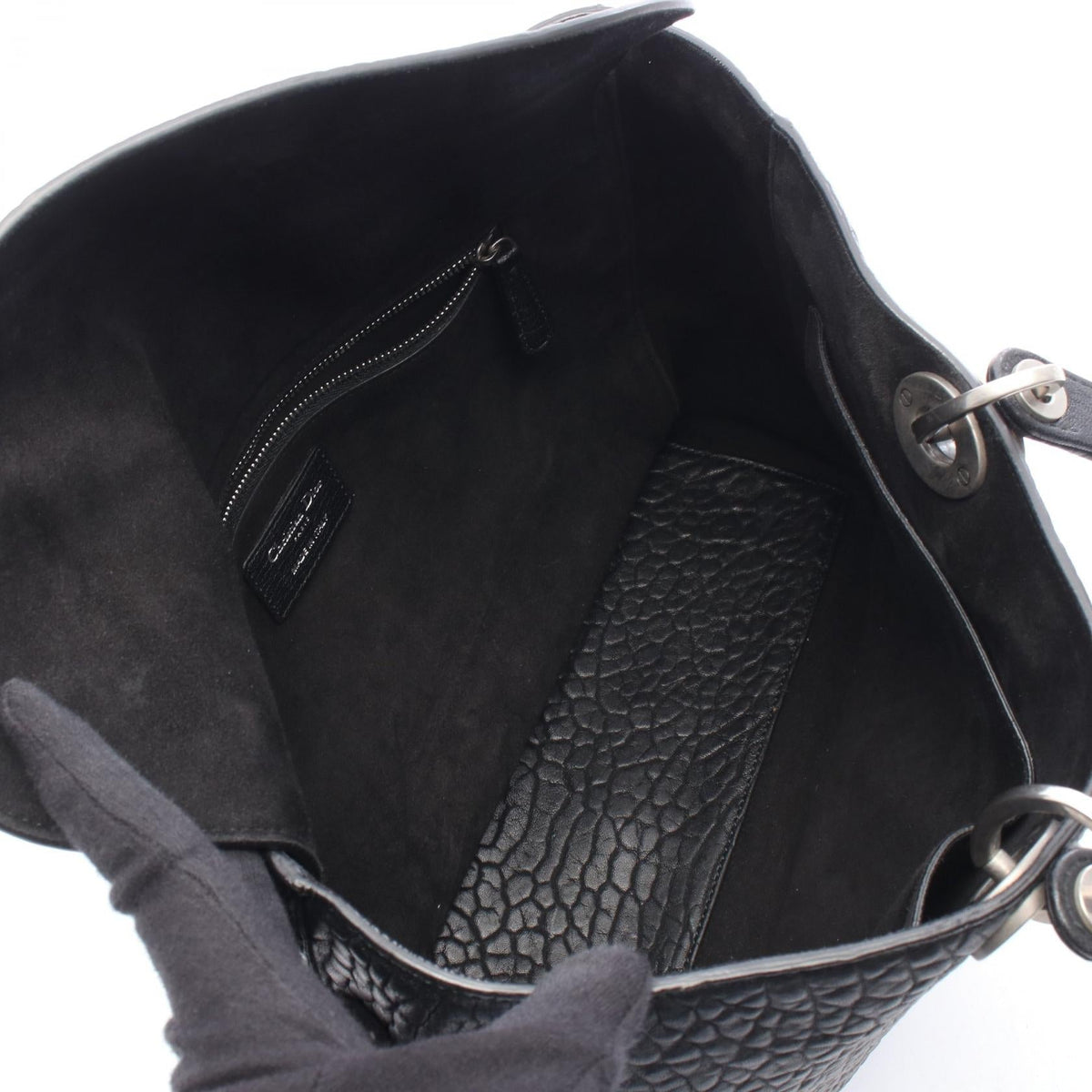 Dior Diorissimo Medium 2WAY Handbag Black leather 2101220015626