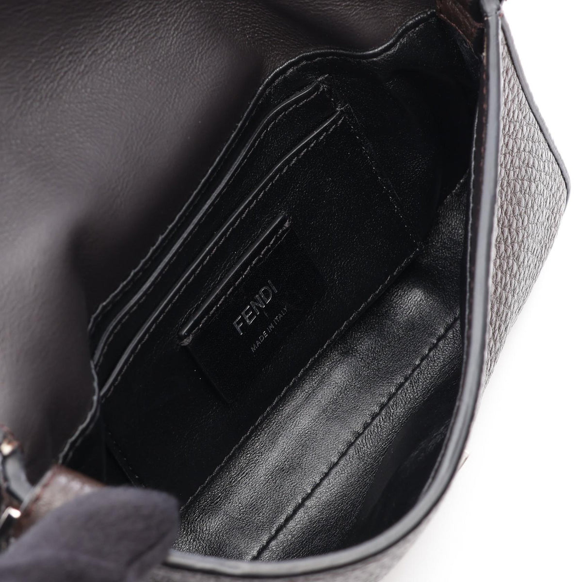 FENDI Selleria Baguette 2WAY Shoulder Bag Brown leather 2101220052676