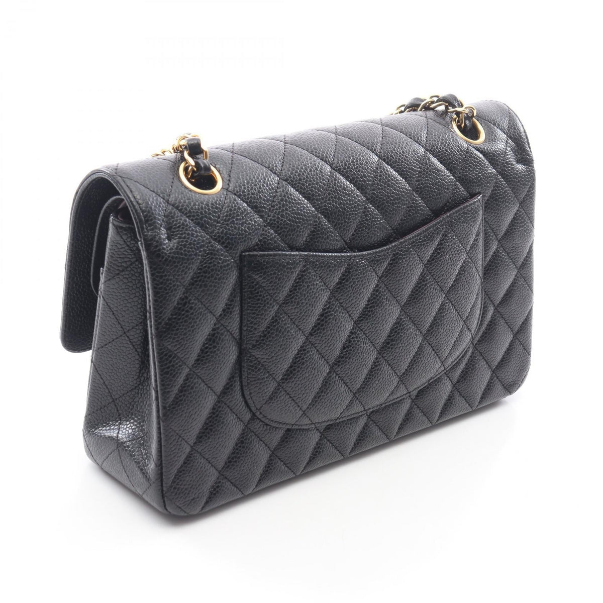 CHANEL Black Matelasse W flap Grained Calfskin leather 2101219842820