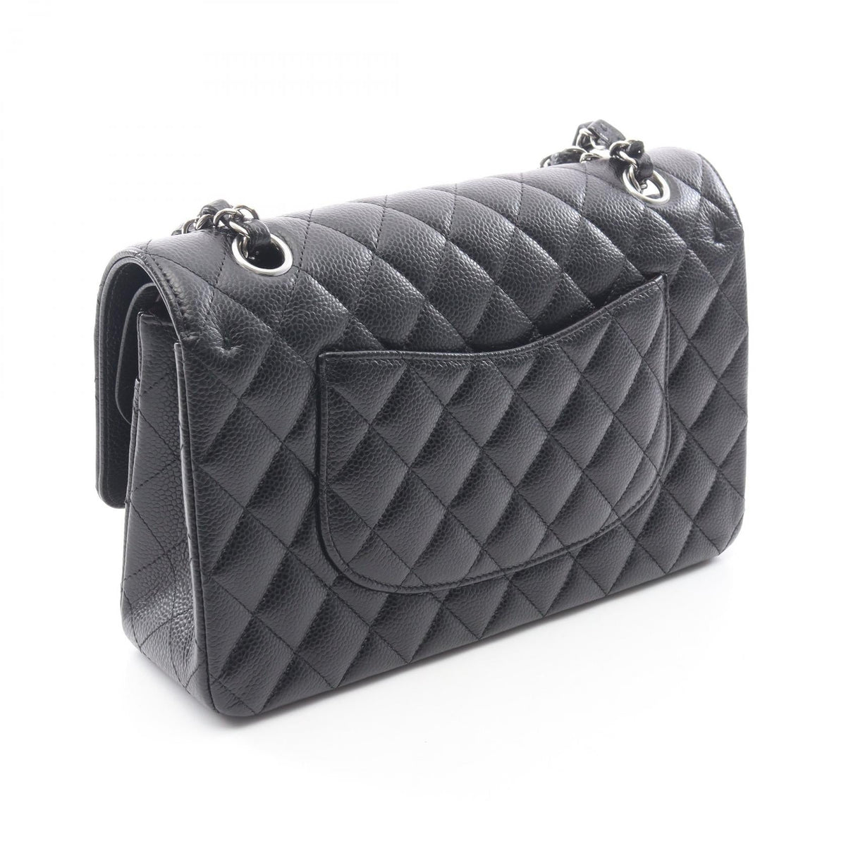 CHANEL Black Matelasse W flap Grained Calfskin leather 2101219843803