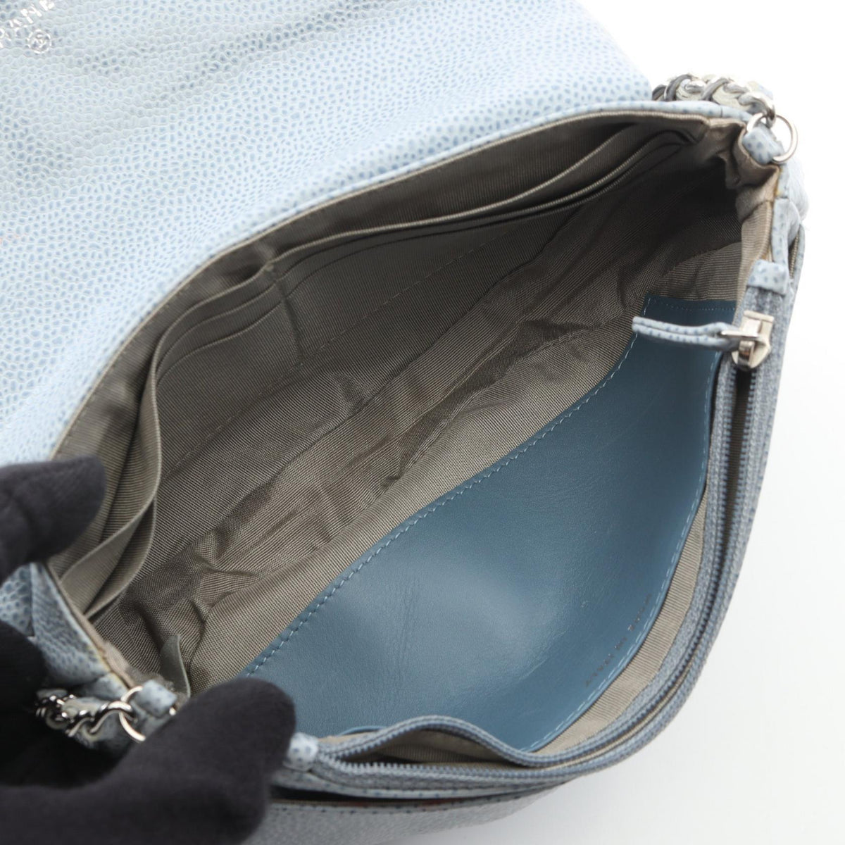 CHANEL Blue Half moon Grained Calfskin leather 2101219856766