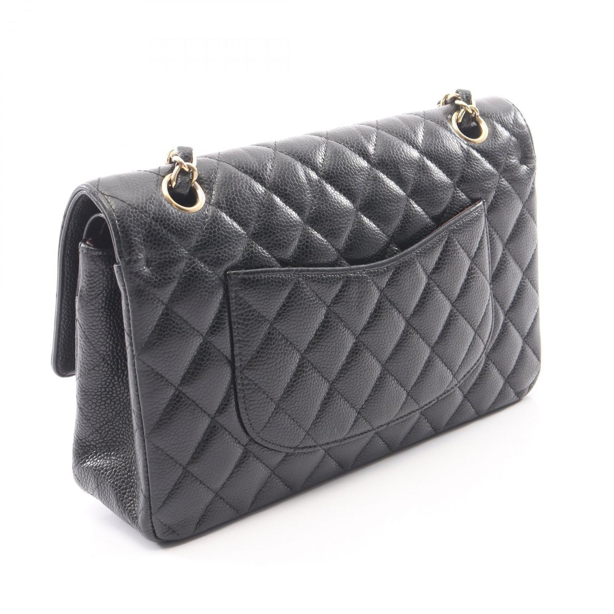 CHANEL Black Matelasse W flap Grained Calfskin leather A01112 2101219856803