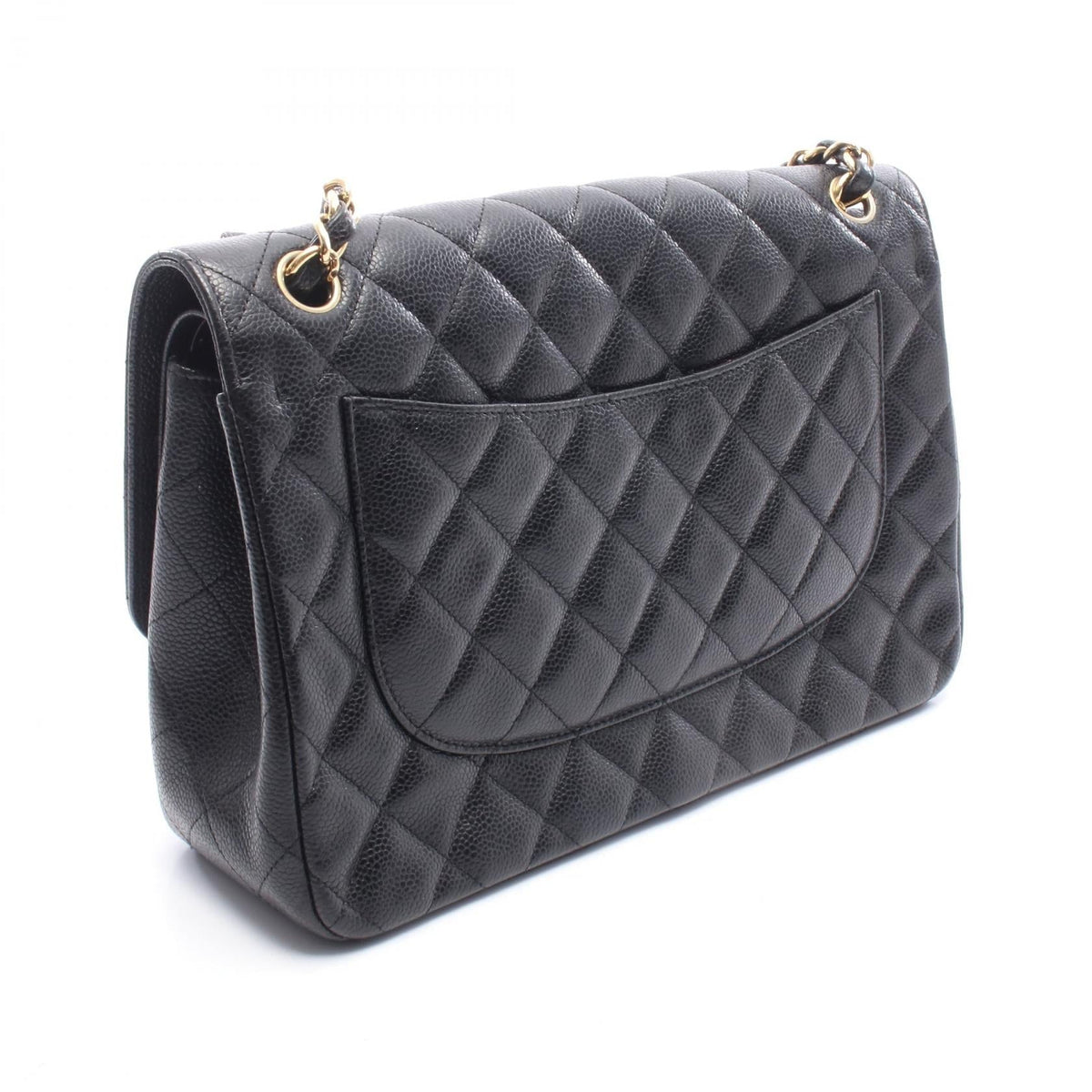CHANEL Black Deca Matelasse 30 Classic Large W Flap Grained Calfskin leather 2101220059699