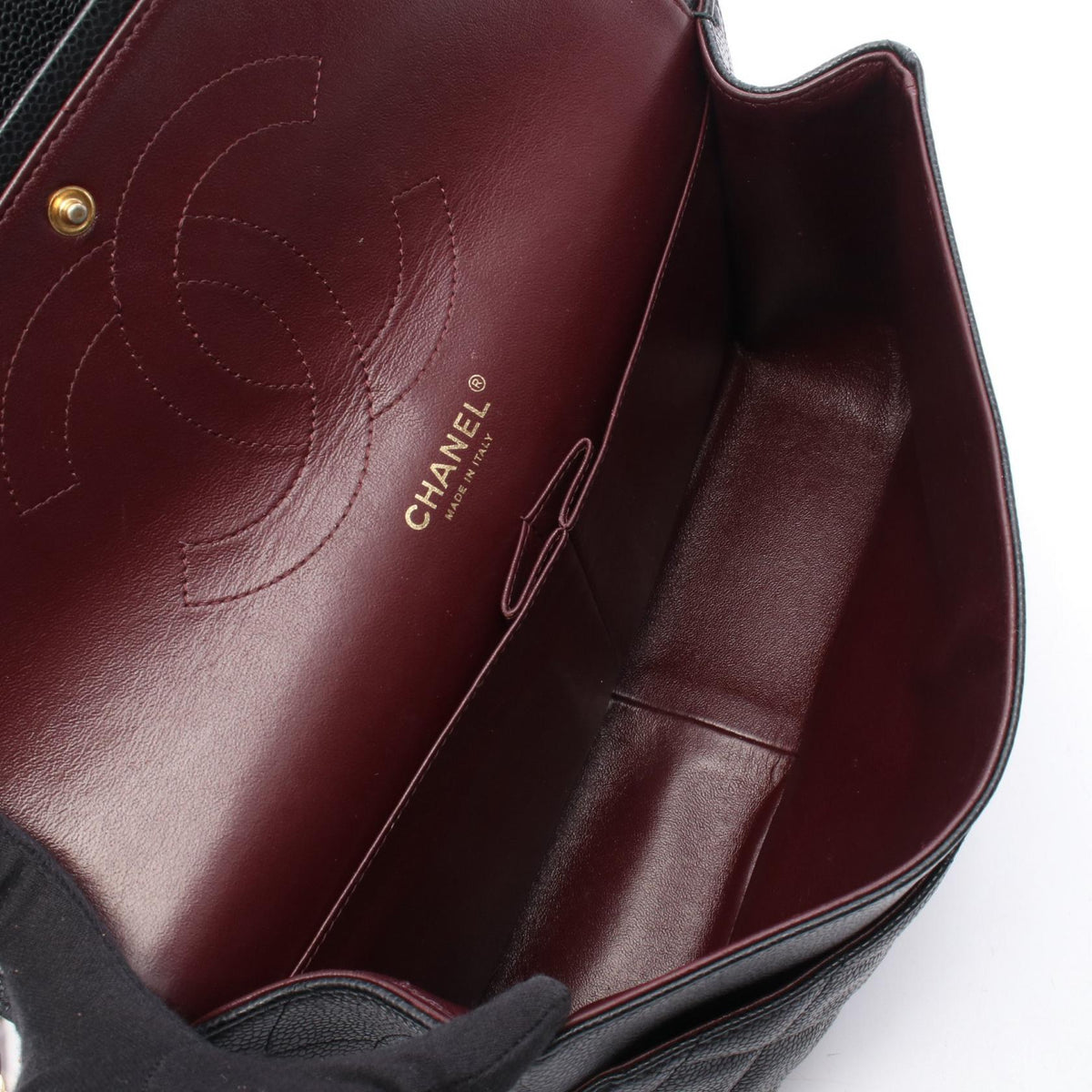 CHANEL Black Deca Matelasse 30 Classic Large W Flap Grained Calfskin leather 2101220059699