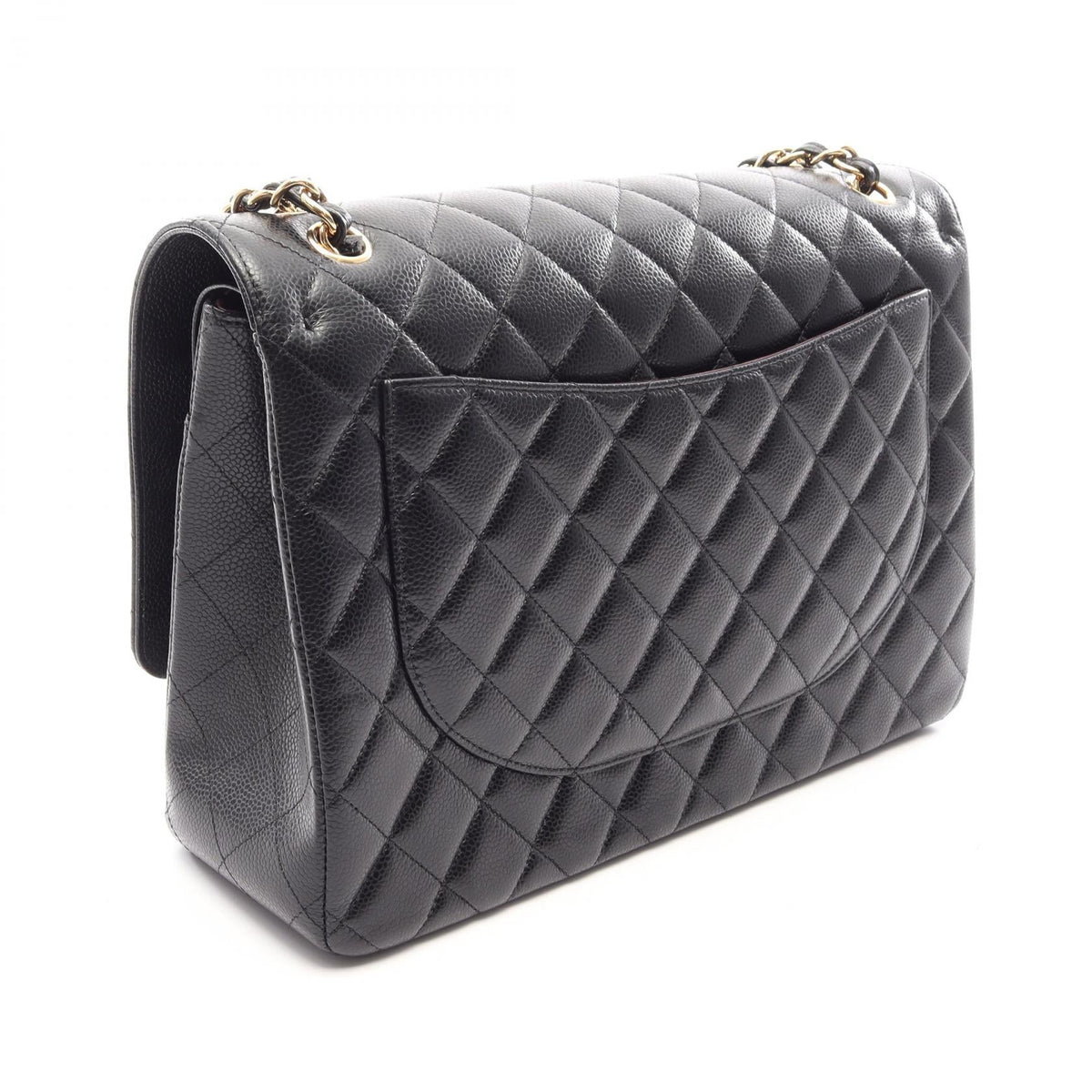 CHANEL Black Matelasse34 Classic Maxi W Flap Grained Calfskin leather A58601 2101220060466