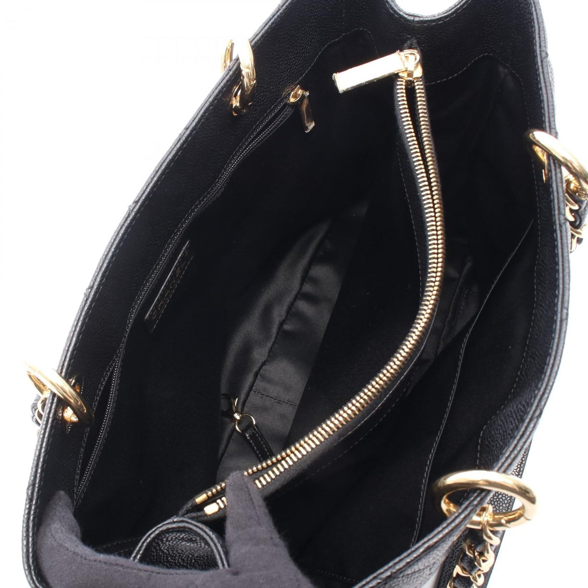 CHANEL Black Matelasse Grand Shopping GST Grained Calfskin leather A50995 2101220078997
