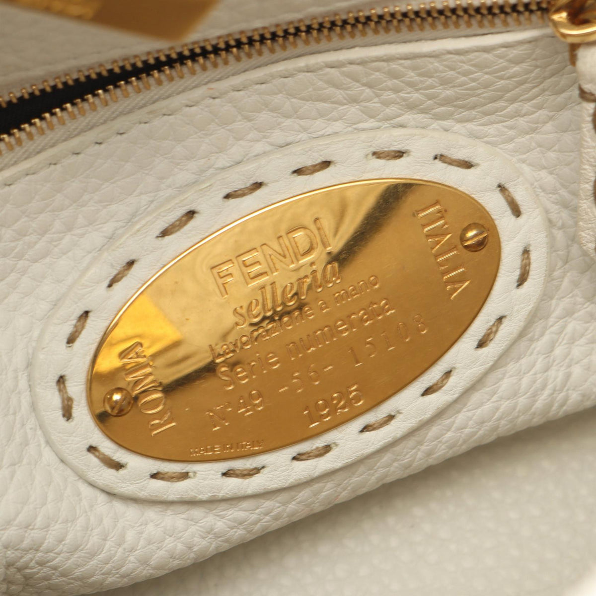 FENDI Mini Peekaboo Selleria 2WAY Handbag White leather 8BN244 2107601173381