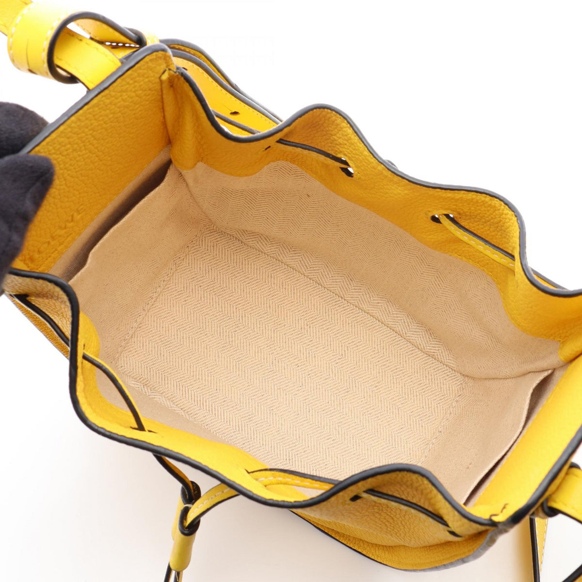 LOEWE mini hammock drawstring bag Handbag Yellow leather 314.12.V07 2101220084929