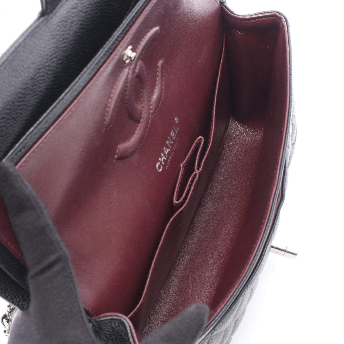 CHANEL Black Matelasse W flap Grained Calfskin leather 2106800640717