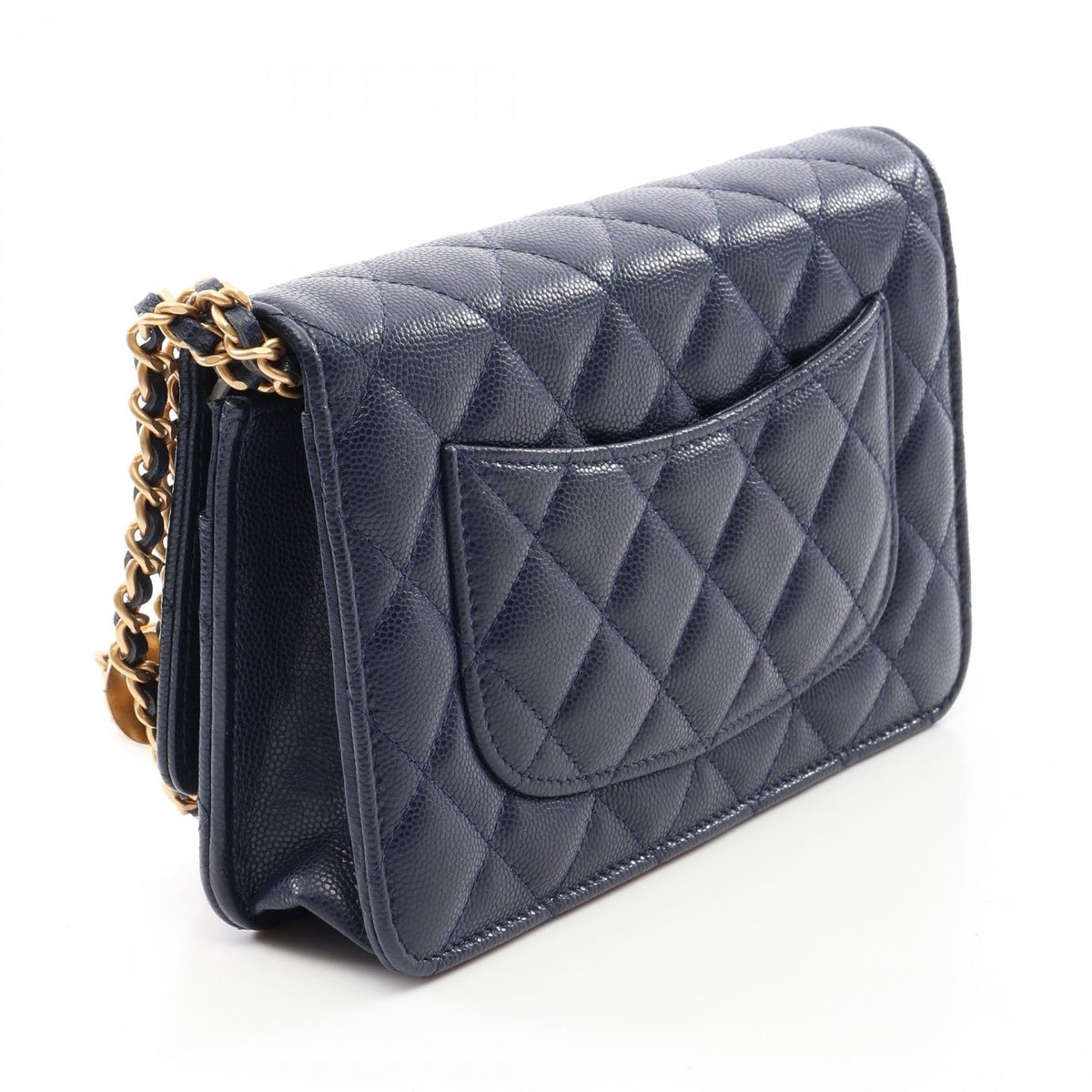 CHANEL Navy Matelasse Grained Calfskin leather AP2840 2106800640762
