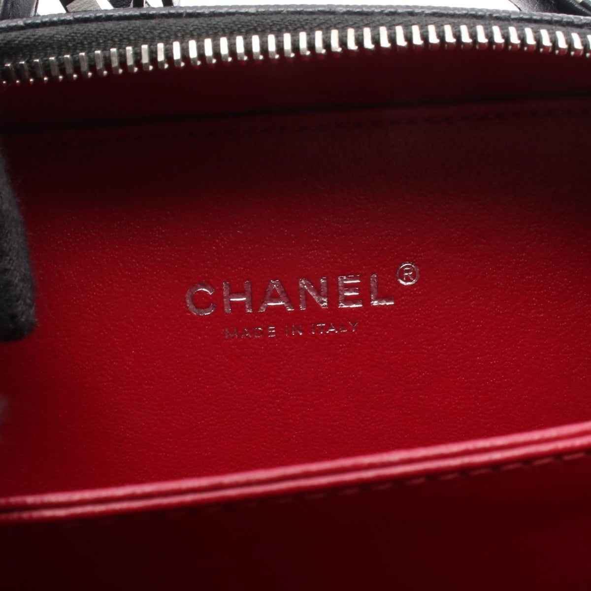 CHANEL Black/White CC Figley Small Vanity Bag 2WAY leather A93342 2101220097387