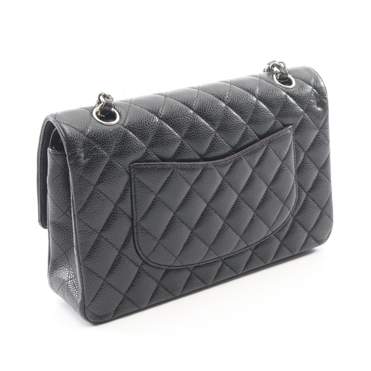 CHANEL Black Matelasse W flap Grained Calfskin leather 2101220098612