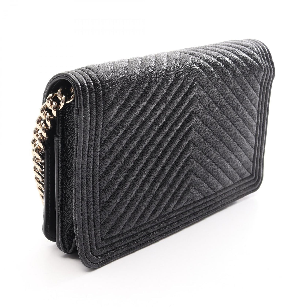 CHANEL Black V stitch Grained Calfskin leather 2101220098957